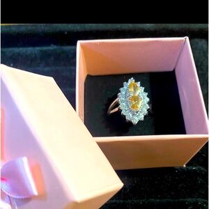 Sterling silver and yellow sapphire ring